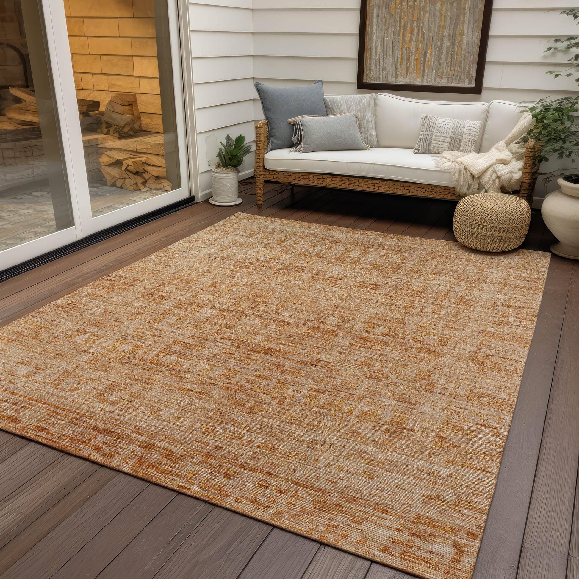 Addison Rugs Laeora Orange Washable Indoor-Outdoor Rug