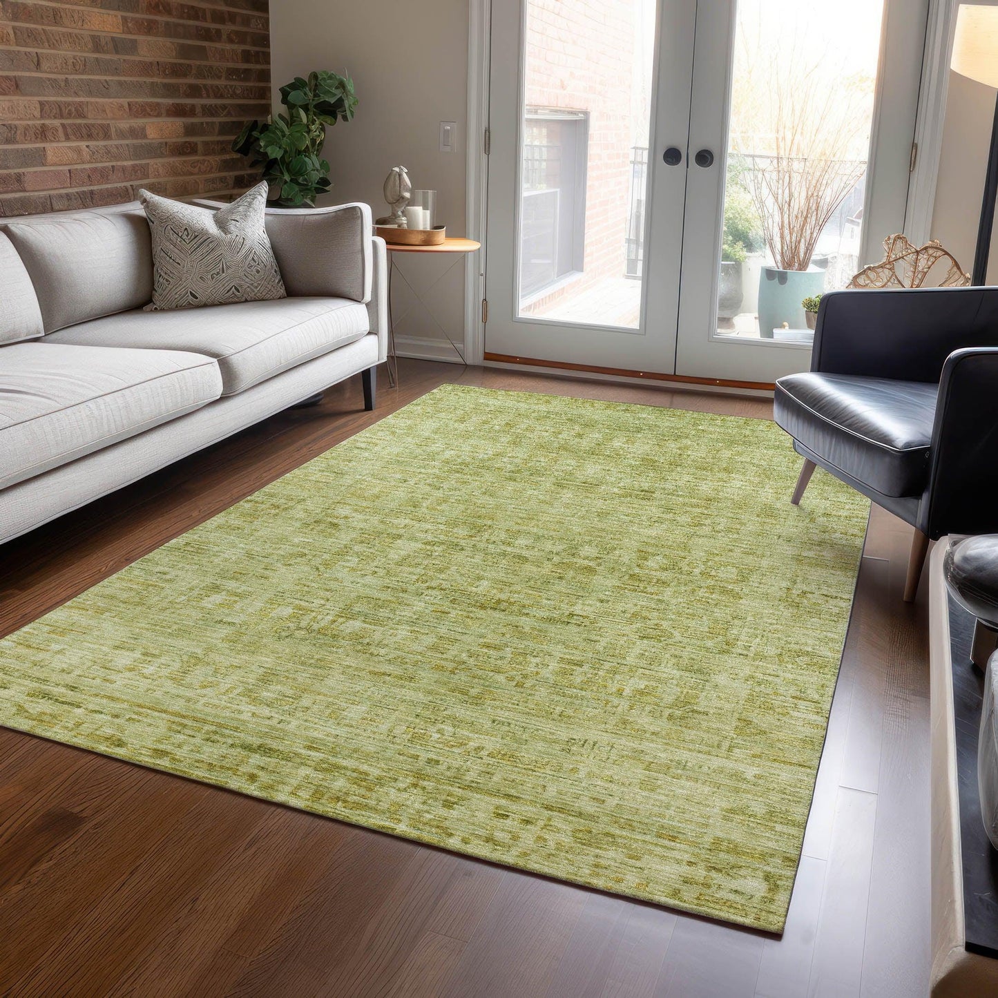 Addison Rugs Laeoril Green Washable Indoor-Outdoor Rug