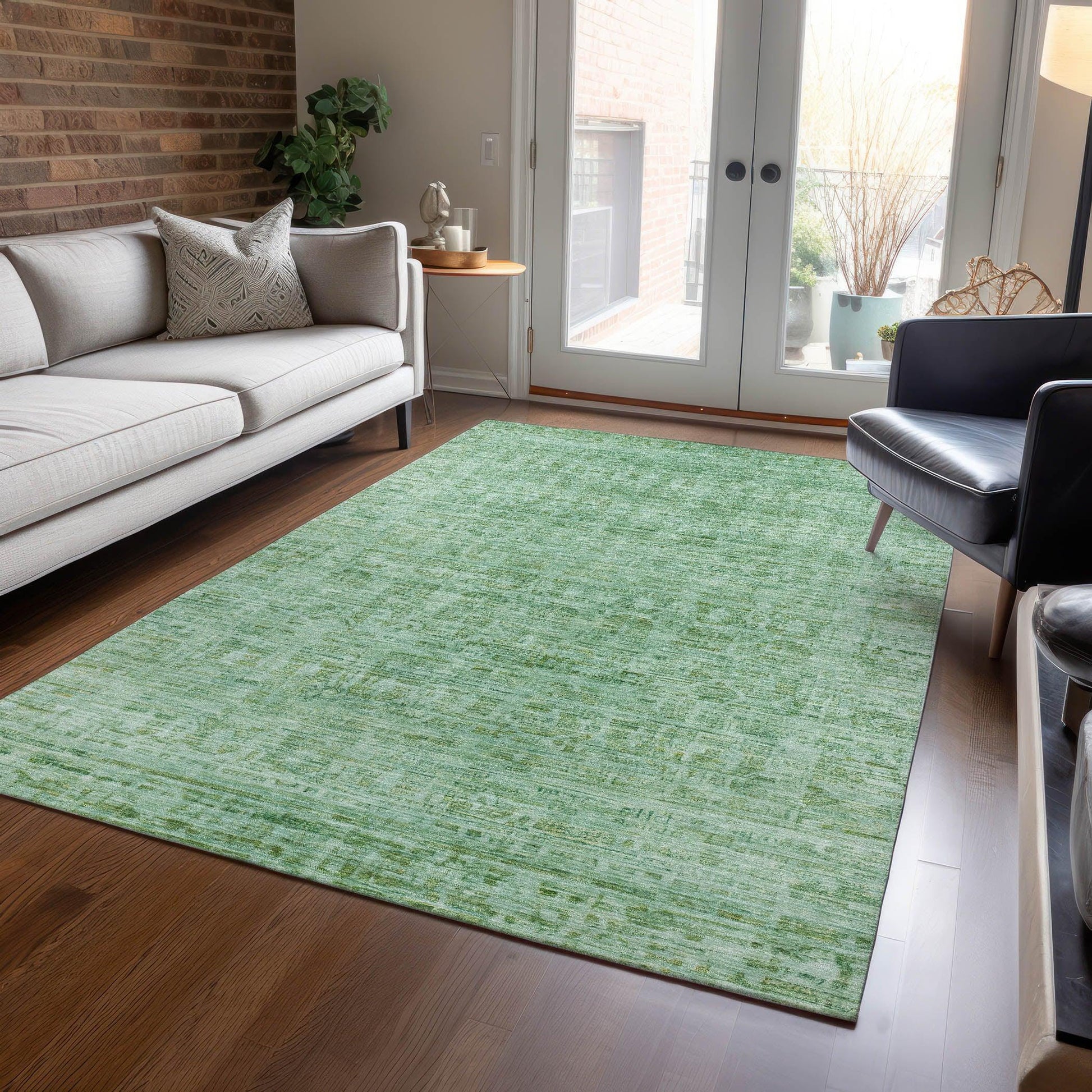 Addison Rugs Laeoril Teal Washable Indoor-Outdoor Rug