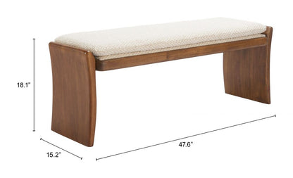 Zuo Modern Lafa Textured Fabric Bedroom Bench