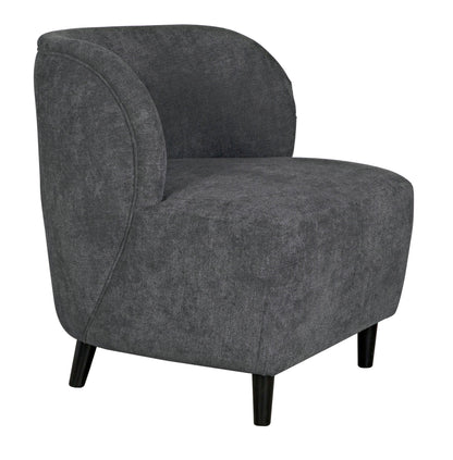 Laffont Chair With Grey Fabric-Accent Chairs-Noir-Sideboards and Things