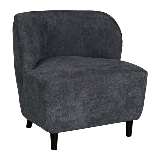 Laffont Chair With Grey Fabric-Accent Chairs-Noir-Sideboards and Things