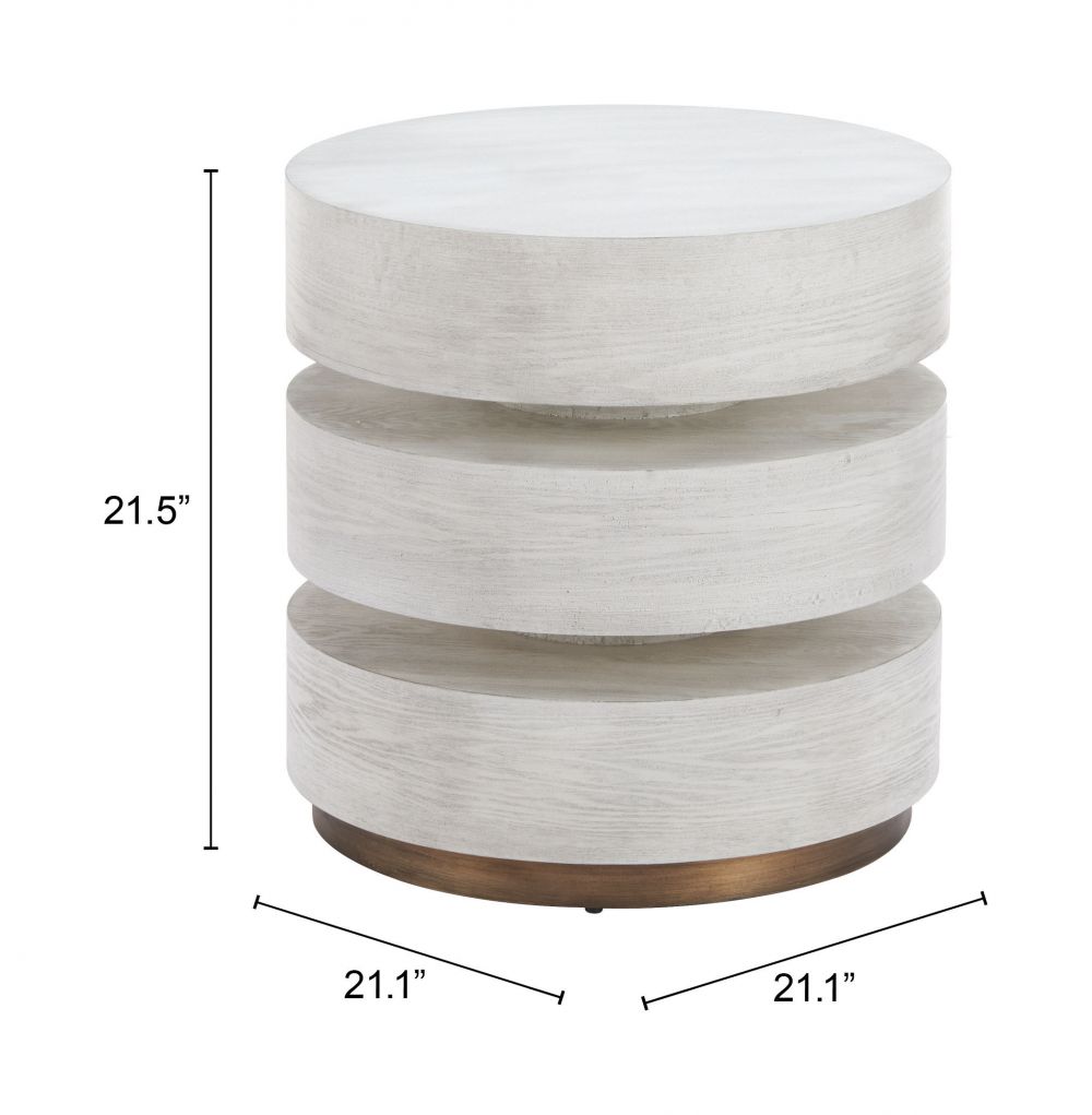 Zuo Modern Laha Wooden White Side Table