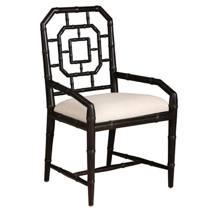 Lahara Linen Upholstered Black Armchair