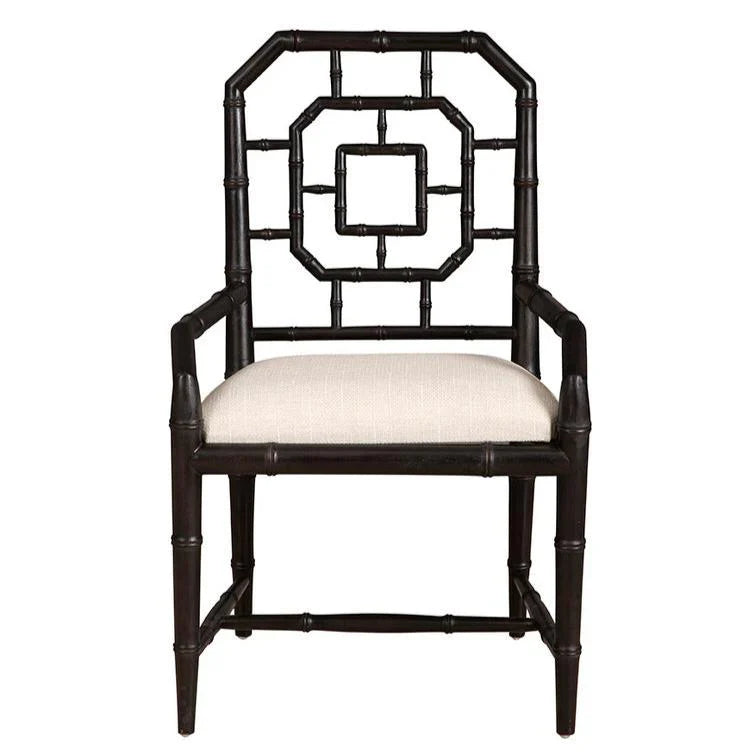 Lahara Linen Upholstered Black Armchair