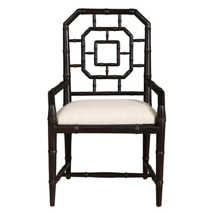 Lahara Linen Upholstered Black Armchair