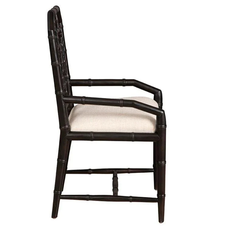 Lahara Linen Upholstered Black Armchair