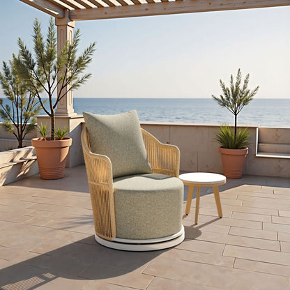 Zuo Modern Lanai Olefin Fabric Swivel Outdoor Accent Chair