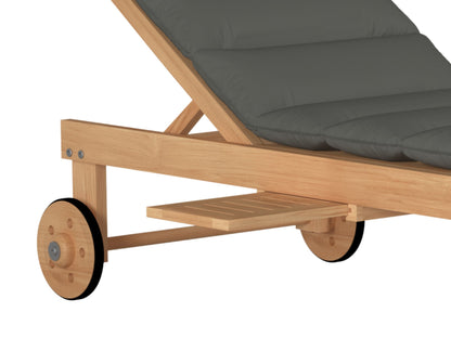 HiTeak Lance Teak Outdoor Sunlounger with Sunbrella Cushions