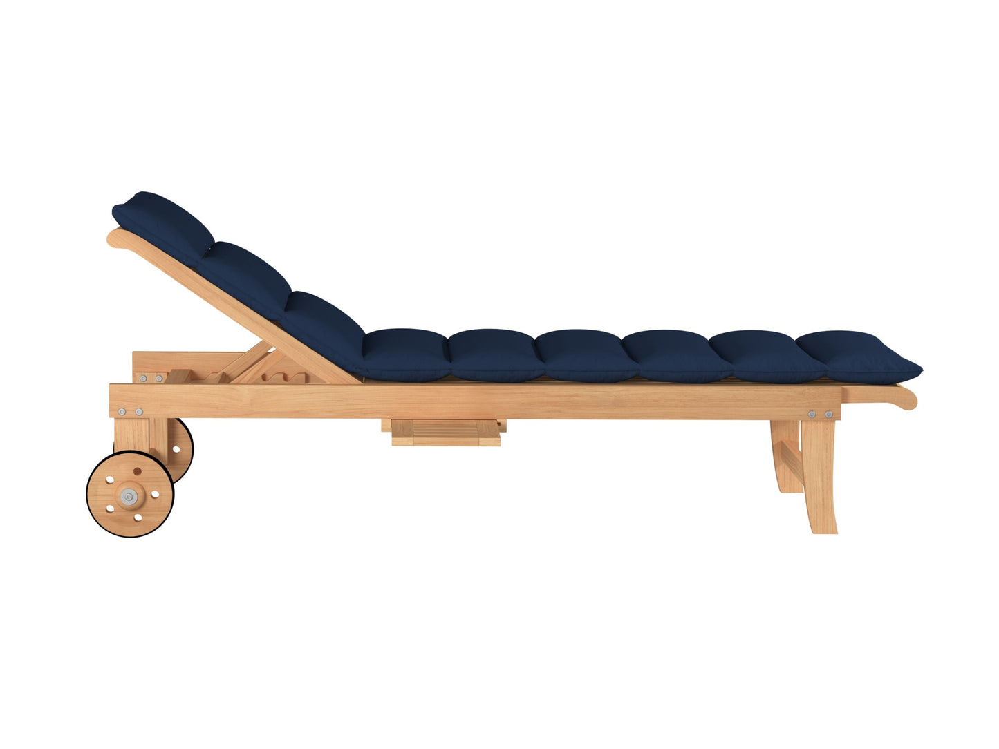 HiTeak Lance Teak Outdoor Sunlounger with Sunbrella Cushions
