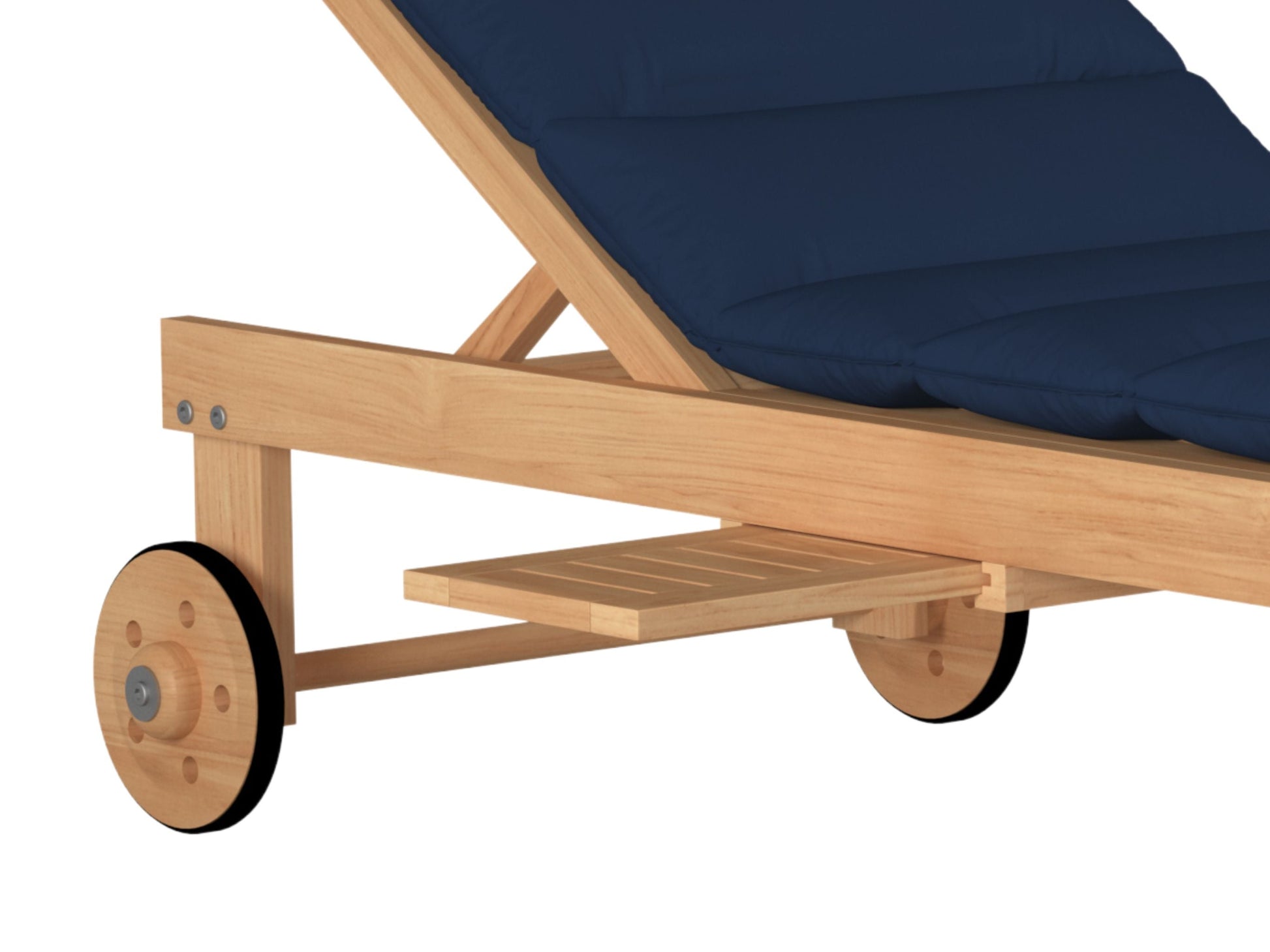 HiTeak Lance Teak Outdoor Sunlounger with Sunbrella Cushions
