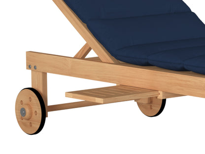 HiTeak Lance Teak Outdoor Sunlounger with Sunbrella Cushions