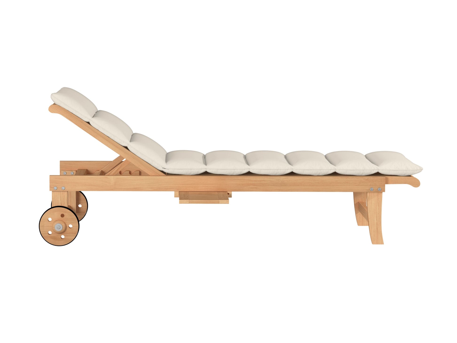 HiTeak Lance Teak Outdoor Sunlounger with Sunbrella Cushions