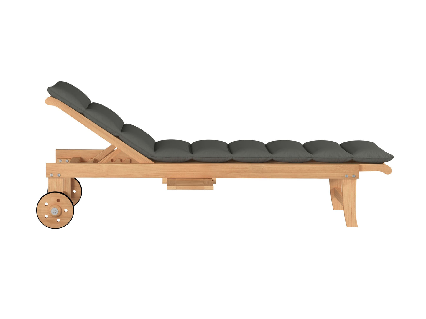 HiTeak Lance Teak Outdoor Sunlounger with Sunbrella Cushions