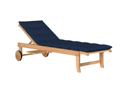 HiTeak Lance Teak Outdoor Sunlounger with Sunbrella Cushions