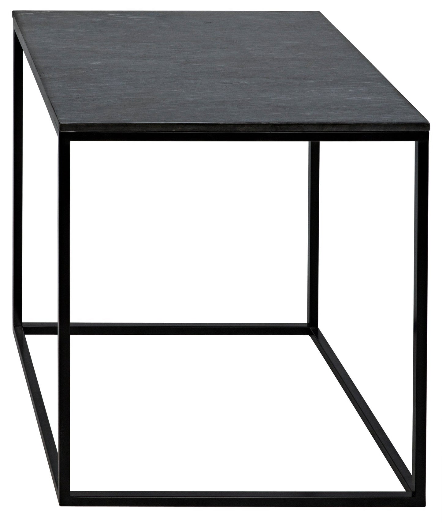 Landon Steel and Marble Black Rectangle Side Table-Side Tables-Noir-Sideboards and Things