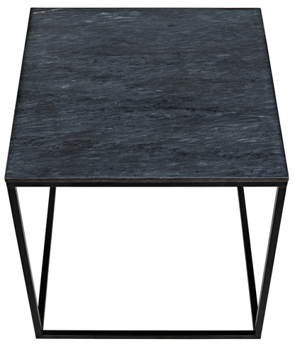 Landon Steel and Marble Black Rectangle Side Table-Side Tables-Noir-Sideboards and Things