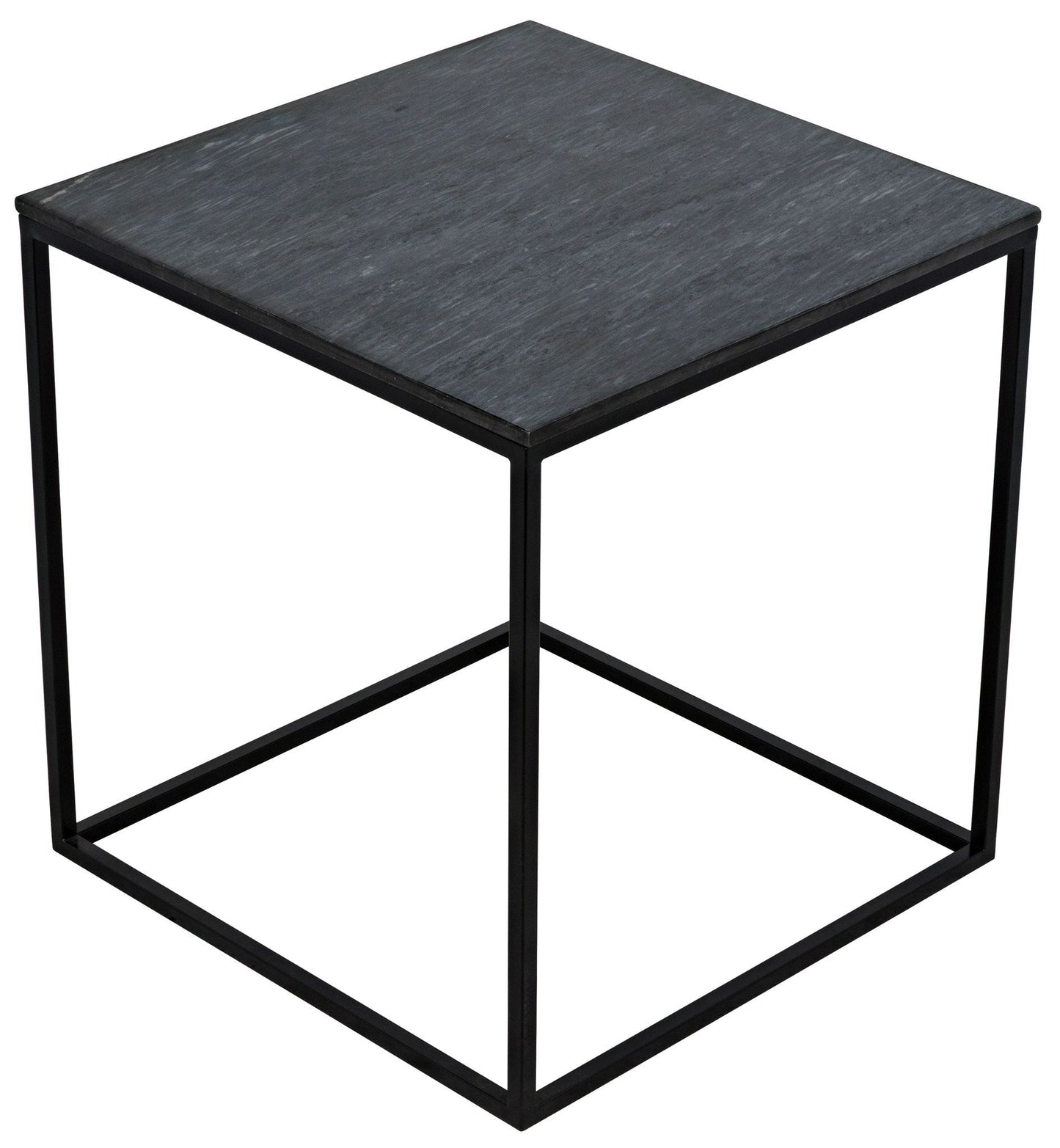 Landon Steel and Marble Black Rectangle Side Table-Side Tables-Noir-Sideboards and Things