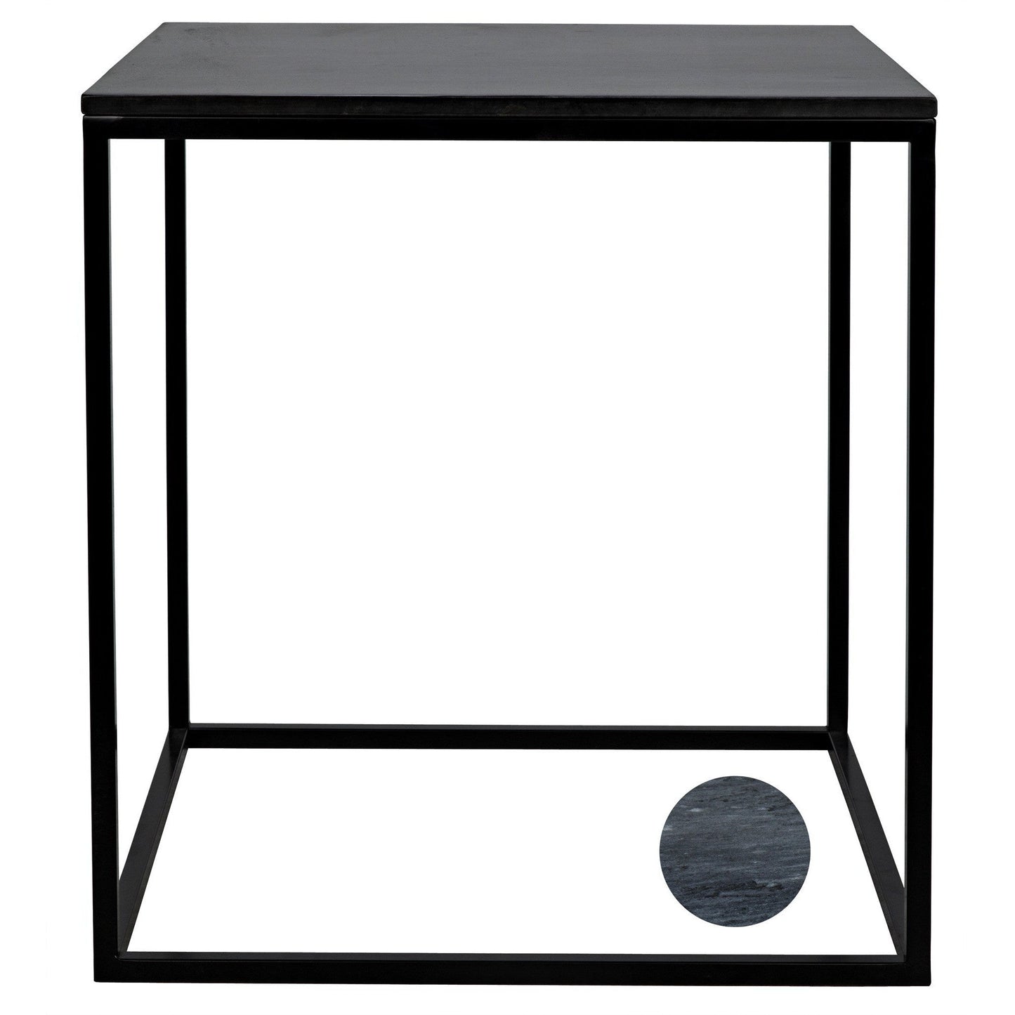 Landon Steel and Marble Black Rectangle Side Table-Side Tables-Noir-Sideboards and Things