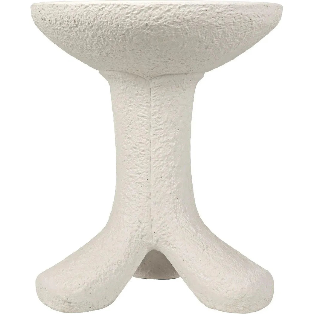 Noir Laramy White Fiber Cement Round Side Table