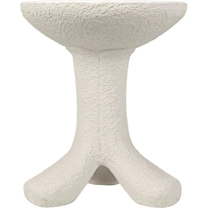 Noir Laramy White Fiber Cement Round Side Table