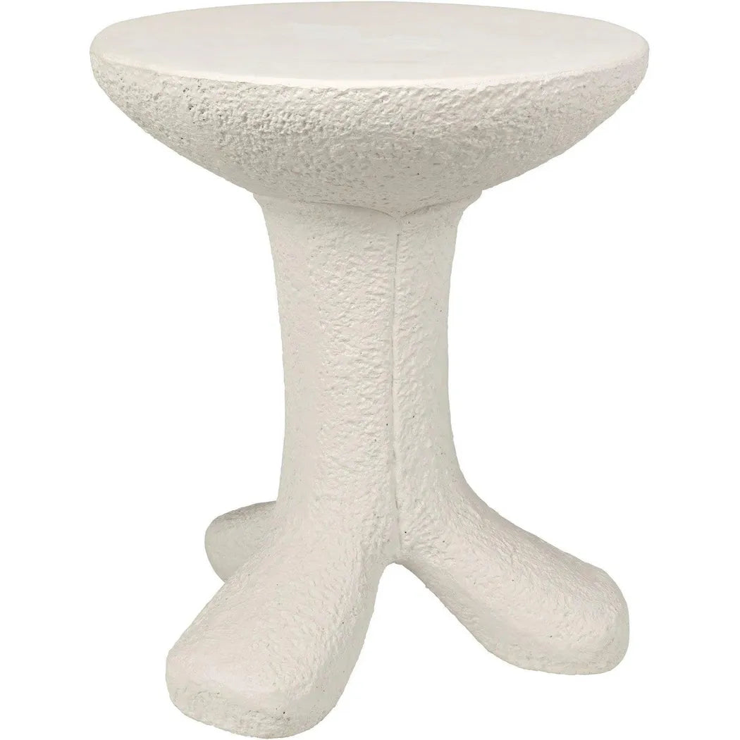 Noir Laramy White Fiber Cement Round Side Table