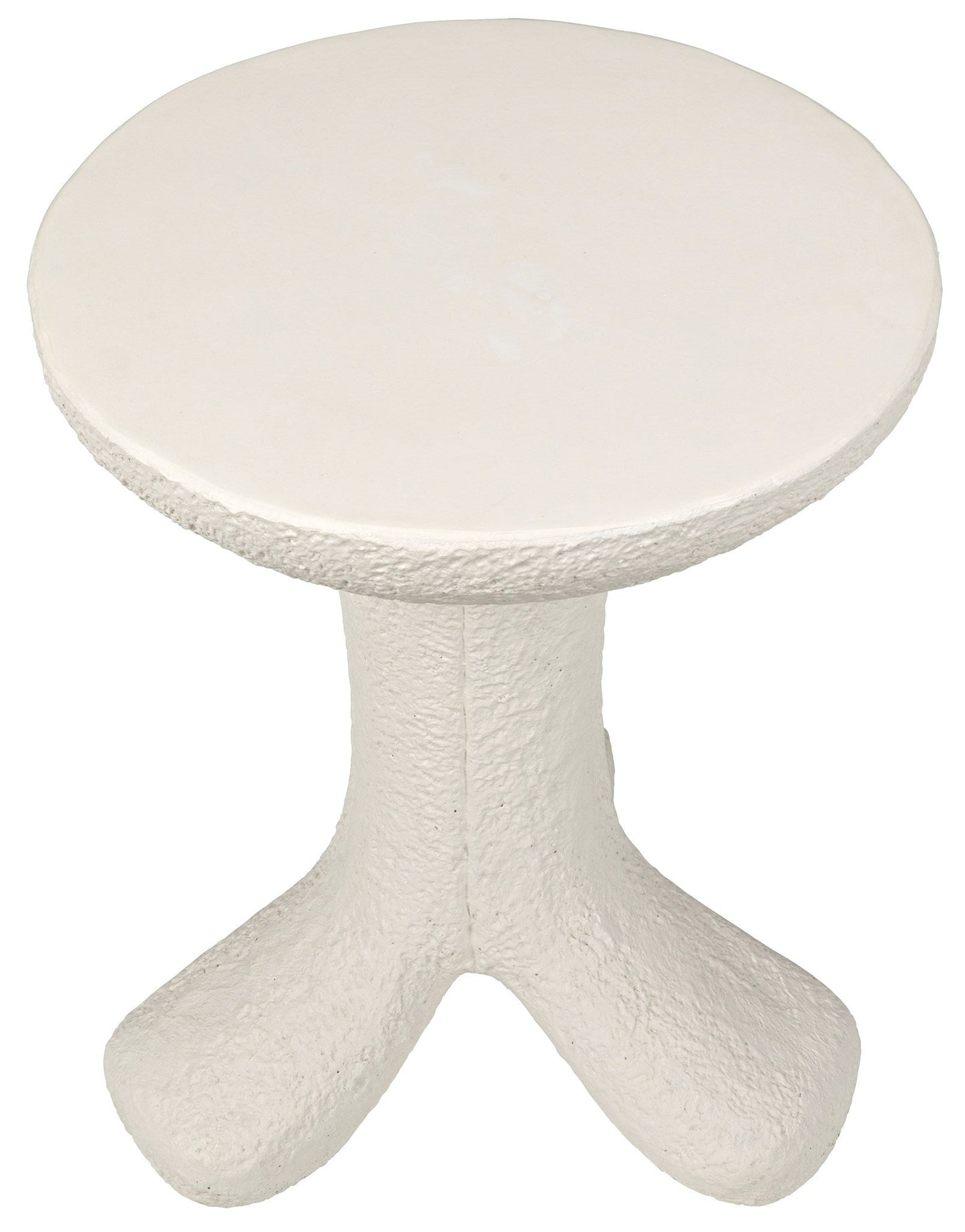 Laramy White Fiber Cement Round Side Table-Side Tables-Noir-Sideboards and Things