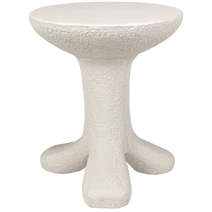 Laramy White Fiber Cement Round Side Table-Side Tables-Noir-Sideboards and Things