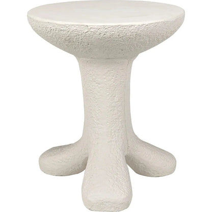 Noir Laramy White Fiber Cement Round Side Table