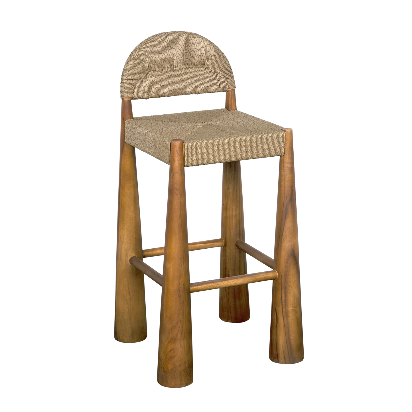 Laredo Teak Wood Bar Stool-Bar Stools-Noir-Sideboards and Things