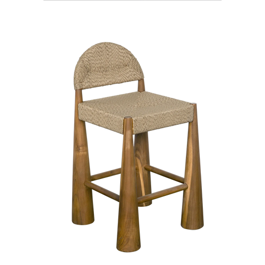 Laredo Teak Wood Counter Stool-Counter Stools-Noir-Sideboards and Things