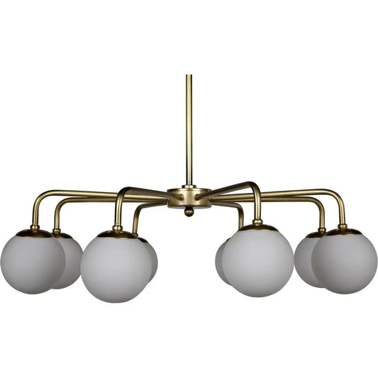Noir Larenta Metal & Glass Chandelier Antique Brass