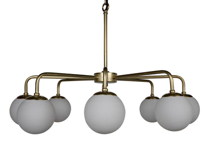 Larenta Metal and Glass Chandelier With Antique Brass-Chandeliers-Noir-Sideboards and Things