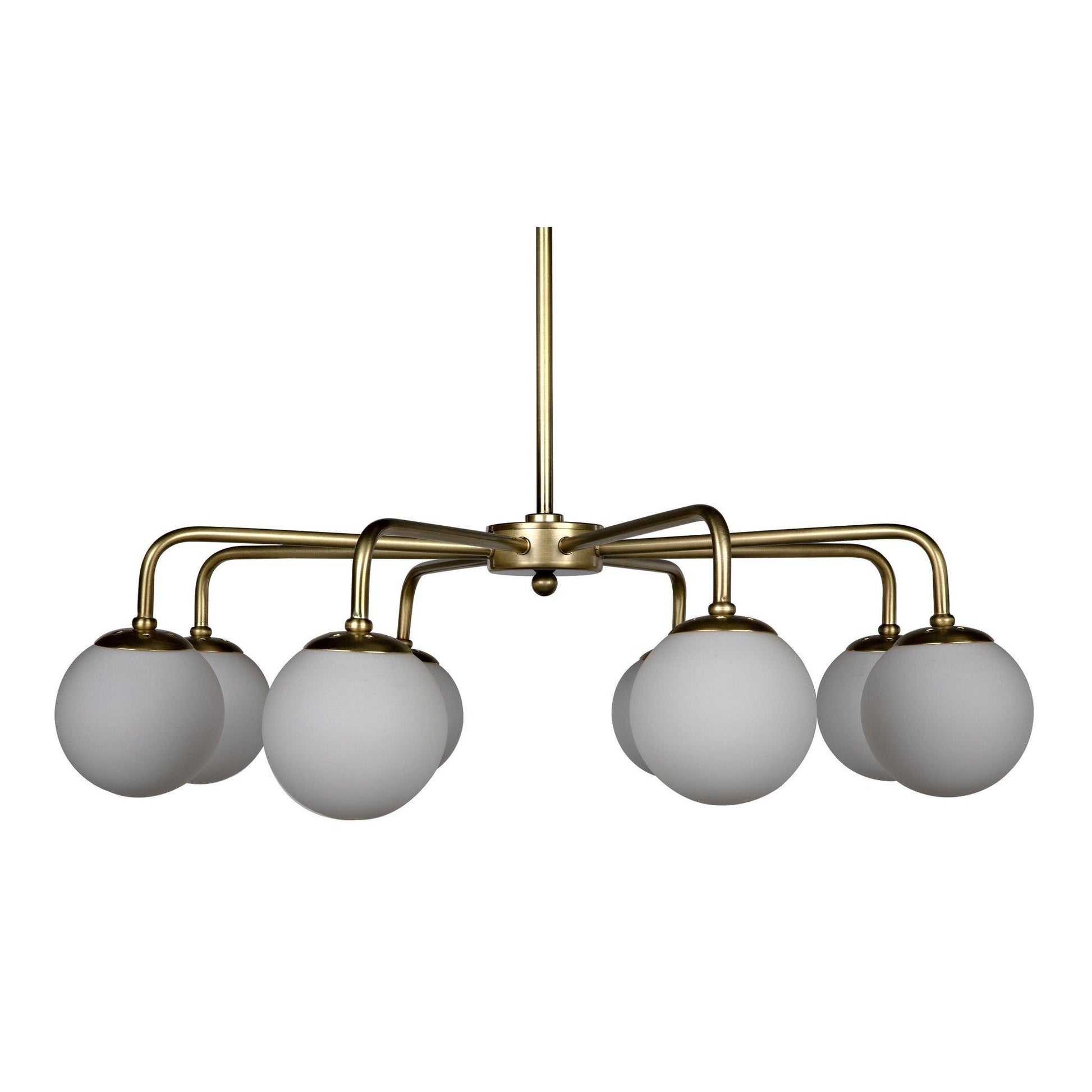 Larenta Metal and Glass Chandelier With Antique Brass-Chandeliers-Noir-Sideboards and Things