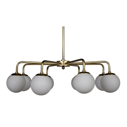 Larenta Metal and Glass Chandelier With Antique Brass-Chandeliers-Noir-Sideboards and Things