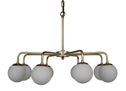 Larenta Metal and Glass Chandelier With Antique Brass-Chandeliers-Noir-Sideboards and Things