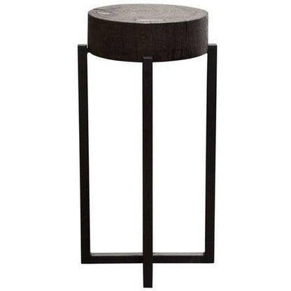 Large 25" Accent Table Wood Top in Espresso Finish Silver Inlay Side Tables Sideboards and Things  By Diamond Sofa