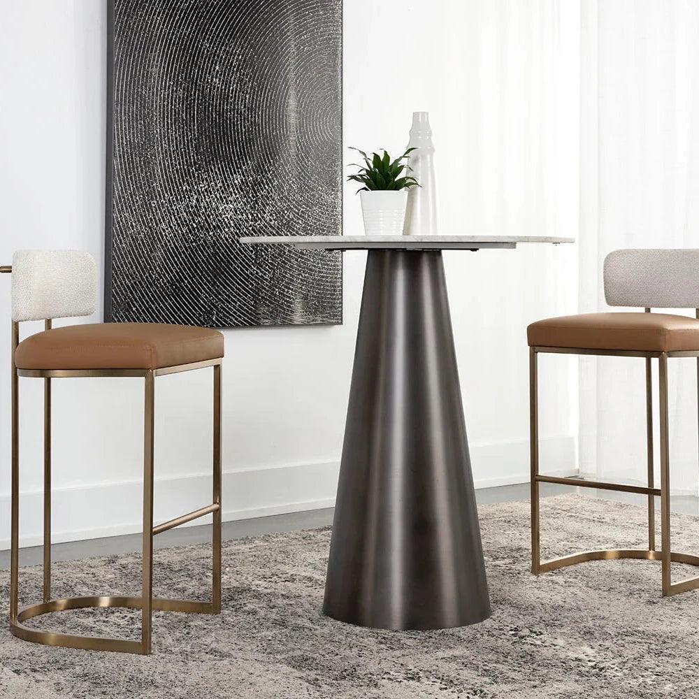 SUNPAN Larissa Napa Cognac Faux Leather Barstool