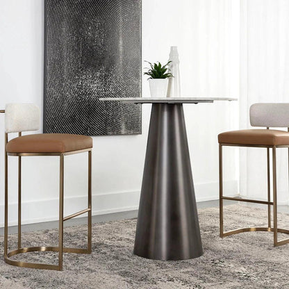 SUNPAN Larissa Napa Cognac Faux Leather Barstool