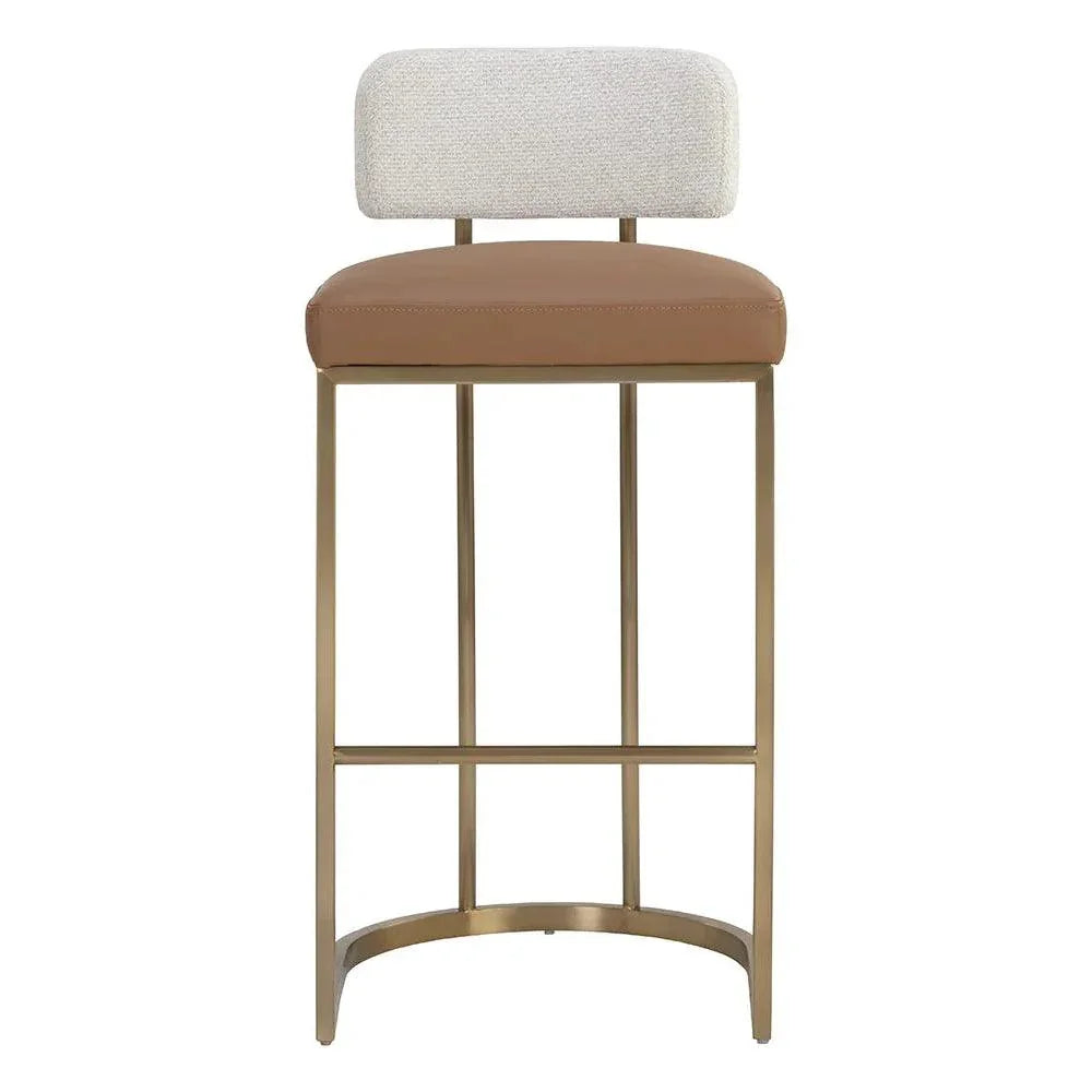 SUNPAN Larissa Napa Cognac Faux Leather Barstool