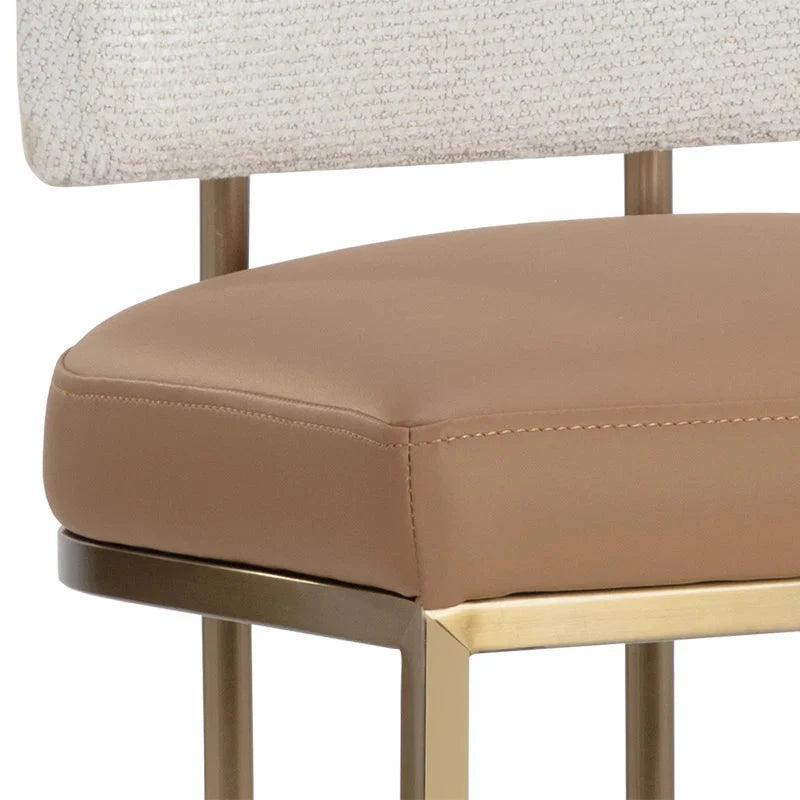SUNPAN Larissa Napa Cognac Faux Leather Barstool
