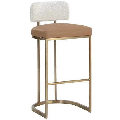 SUNPAN Larissa Napa Cognac Faux Leather Barstool