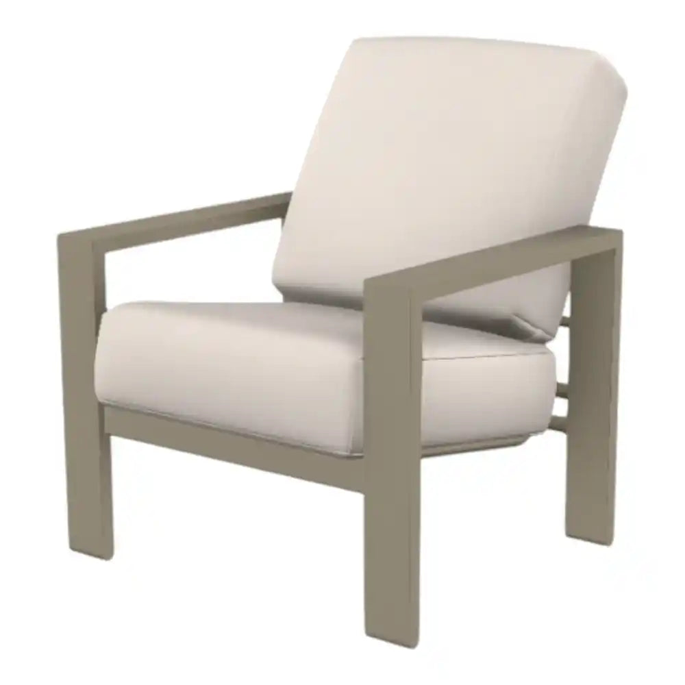 Telescope Larssen Deep Seat Cushion Outdoor Arm Chair with Fire Table Set 5PC