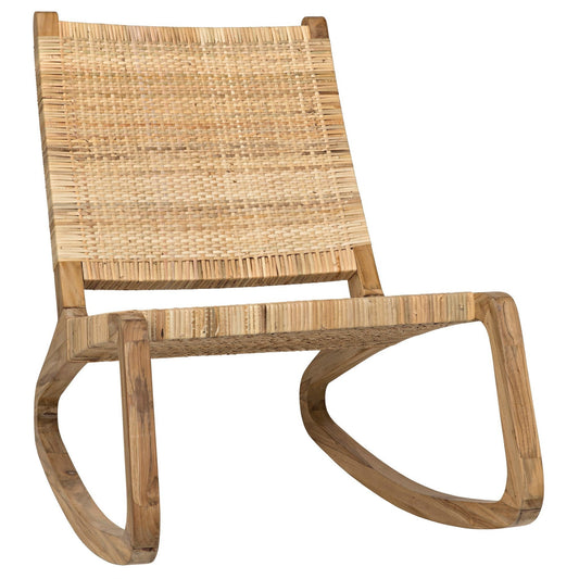 Las Palmas Natural Teak Wood Chair with Woven-Club Chairs-Noir-Sideboards and Things