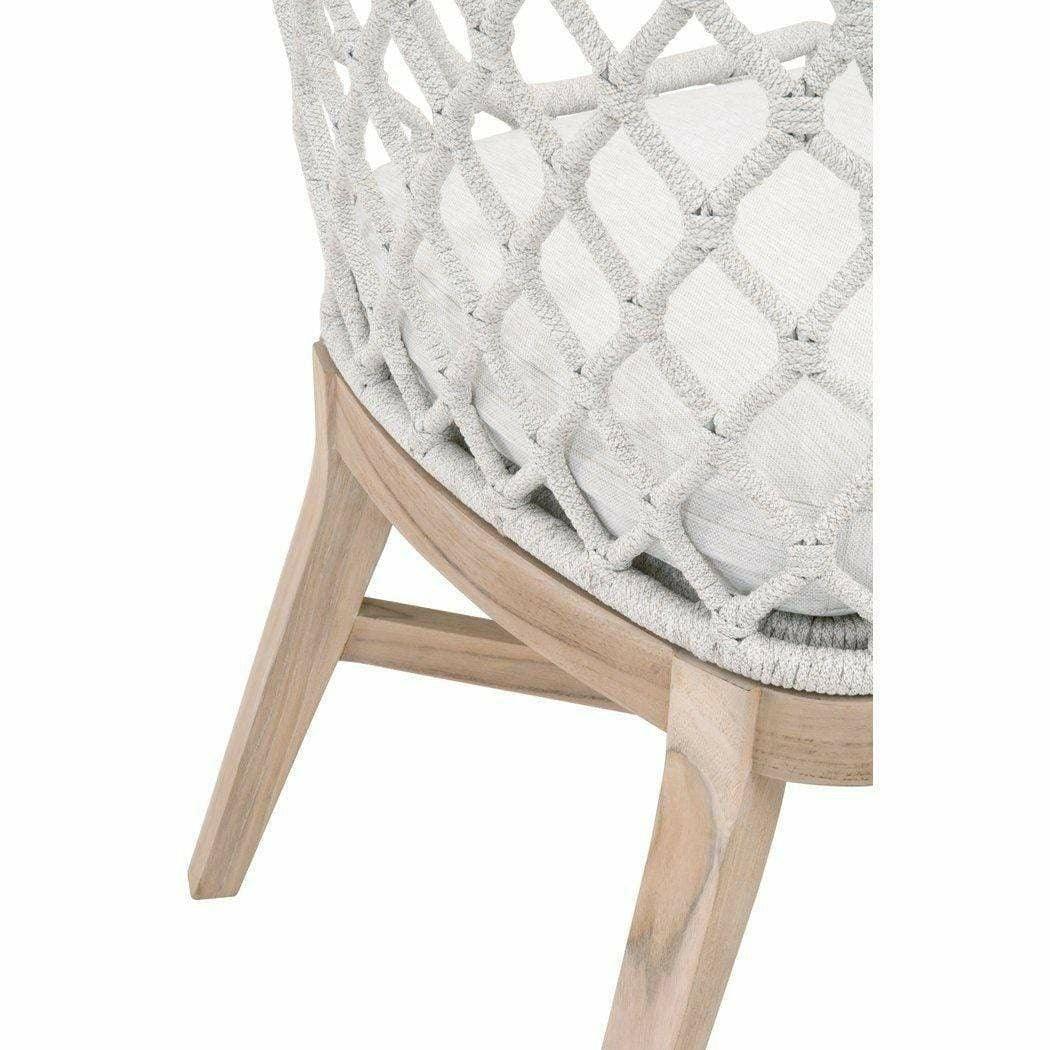 Lattis Outdoor Dining Chair White Speckle Rope & Seat Gray Teak Outdoor Dining Chairs Sideboards and Things By Essentials For Living
