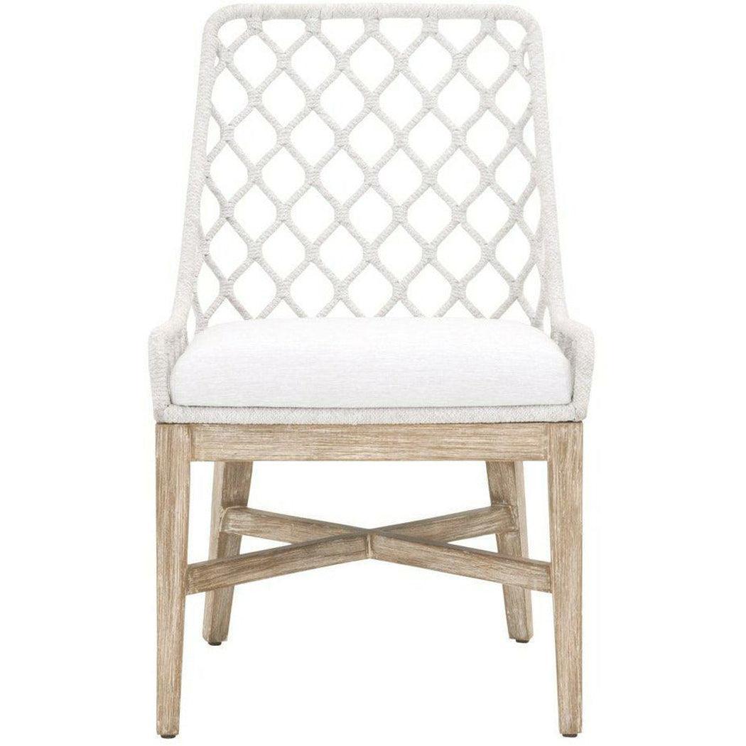 Lattis Outdoor Dining Chair White Speckle Rope & Seat Gray Teak Outdoor Dining Chairs Sideboards and Things By Essentials For Living