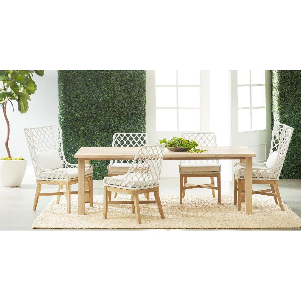 Lattis Outdoor Wing Chair White Speckle Rope & Seat Gray Teak Outdoor Accent Chairs Sideboards and Things By Essentials For Living