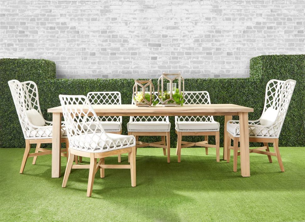 Essentials For Living Lattis Olefin Fabric Outdoor Dining Chair
