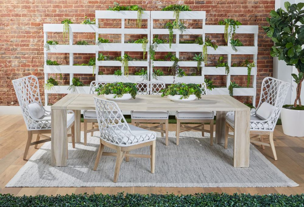 Essentials For Living Lattis Olefin Fabric Outdoor Dining Chair