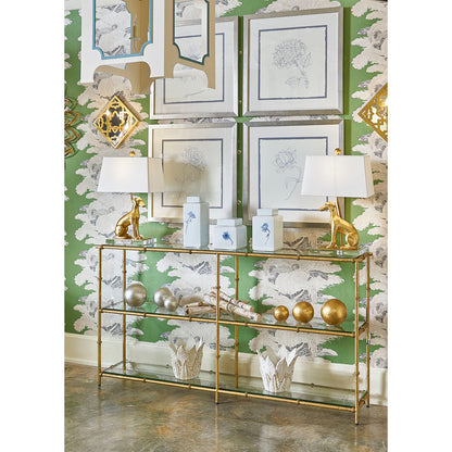 Chelsea House Lauren Glass Top Console Table